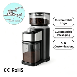 Moulin à café électrique réglable 16 réglages de mouture précis Capacité de 2-14 tasses Moulin en plastique Grossistes Ménage Français - Product Image 1