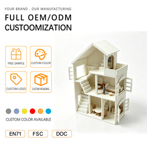 Maison de poupée en bois à plusieurs étages avec accessoires, durable, pour enfants de 2 à 7 ans, jeu de rôle intérieur, OEM ODM <span class=keywords><strong>ANNA</strong></span> & BECK - Product Image 4