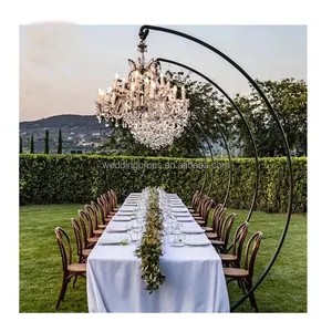 Factory Price Crystal Chandelier Bracket Metal Iron Semicircle Frame For Outdoor Wedding Table Decoration