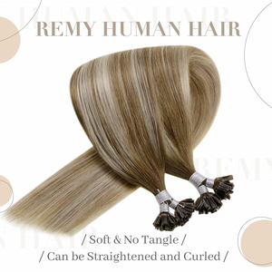 Extensiones de <span class=keywords><strong>Cabello</strong></span> Natural con Puntas <span class=keywords><strong>en</strong></span> U, Color <span class=keywords><strong>Rubio</strong></span> Claro Degradado a <span class=keywords><strong>Castaño</strong></span> Cenizo, Extensiones de <span class=keywords><strong>Cabello</strong></span> Humano con Puntas <span class=keywords><strong>en</strong></span> U Pre-Adheridas - Product Image 3