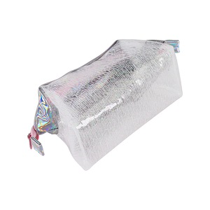 Custom Fashion Letter Portable Cosmetic Bag Zipper Closure | Shimmering Crinkle Texture Customizable Cosmetic PVC Bag - Product Image 3