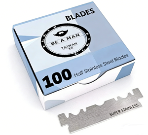 Lame de rasoir en acier inoxydable à bord unique pour la <span class=keywords><strong>coupe</strong></span> de cheveux masculine, lame de rechange durable et sûre pour barbier - Product Image 1