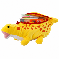 Étui à crayons en peluche dinosaure super doux personnalisé de 25 cm, sac de papeterie créatif en forme d'animal pour enfants et étudiants