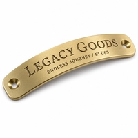 Plaque de logo métallique personnalisée avec finition polie et rivets pour marquage décoratif de produits artisanaux