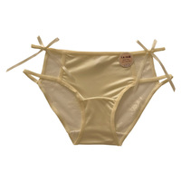Culotte taille haute Tiansheng Delicate 7A en nylon antibactérien, entrejambe en soie glacée, maille transparente tricotée, style Pure Desire
