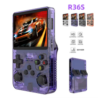 Konsol Game Genggam R36S Layar IPS 3.5 Inci 64G Linux Pemutar Video Game Portabel Sistem Sumber Terbuka Game Retro Arcade