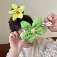 Cincin rambut bunga besar lucu warna-warni anak perempuan tali ikat kepala ikat rambut manis ikat anak-anak Bunga kuda aksesoris rambut