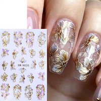 Autocollants pour ongles TSZS, vente chaude, design de fleurs et de feuilles en relief 5D, floraux, non toxiques, pour la décoration des ongles DIY