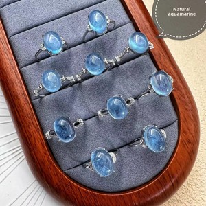 Ingrosso anello <span class=keywords><strong>acquamarina</strong></span> naturale alla moda S925 <span class=keywords><strong>gioielli</strong></span> in argento <span class=keywords><strong>con</strong></span> bocca dal vivo di fascia alta di cristallo progettato per le donne - Product Image 6