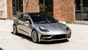Spoiler Anteriore Nero Lucido Stile <span class=keywords><strong>Startech</strong></span> per Tesla Model 3 2017-2023, Kit Carrozzeria Aerodinamico - Product Image 4