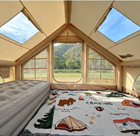 Tente de camping quatre saisons 6,4 m² en tissu Oxford 420D imperméable, protection UV, résistante au vent, installation facile