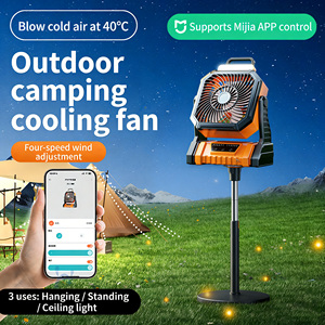 Ventilateur de camping anti-chute de qualité militaire, 4 vitesses, rechargeable, avec batterie externe pour tente - Product Image 2