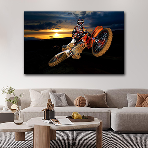 All'ingrosso motocicli da parete arte stampata su tela pittura ritratto per la decorazione della casa - Product Image 4