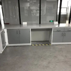 Bancos de laboratorio de acero de buena calidad, muebles de laboratorio, mesa de laboratorio de física escolar con fregadero y armario - Product Image 3