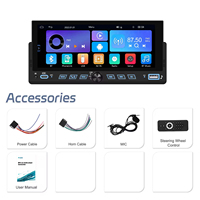 Autoradio Podofo 6,86 pouces MP5 simple DIN avec CarPlay sans fil, Android Auto, égaliseur, Bluetooth, FM, DVR, USB – Vente en gros