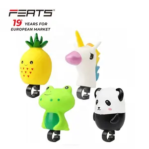 Fusti ananas/unicorno/rana/Panda campana per bici a forma di cartone animato con corno per bicicletta in gomma EN71 per bambini