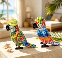 Statuette de perroquet en résine, décoration d'intérieur, sculpture de perroquet en mosaïque, Art déco, ornement de collection, décoration de bureau, cadeau souvenir