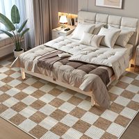 Luxuriöser Rutschfester Waschbarer Bodenteppich Neutrales Klassisches Geometrisches Muster Großflächiger Teppich für Wohnzimmer Schlafzimmer