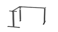 JIECANG 90 °   Table d'ordinateur d'angle électrique ergonomique réglable à 3 pieds à moteur unique, cadre de bureau debout en forme de L