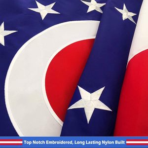 Bandera Bordada del Estado de <span class=keywords><strong>Ohio</strong></span> al por Mayor, 3x5 pies, Bandera Urbana Resistente para Uso en Interiores/Exteriores con Ojales de Latón, Bandera de OH de EE. UU. - Product Image 2