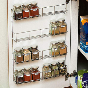 Wall Mounted <b>Spice</b> <b>Rack</b> Iron Rectangle Seasoning Storage Organizer For Kitchen Cabinet Door Easy Cleaning - Product Image 2