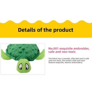 ตุ๊กตาเต่าทะเลเสียงบีบ ของเล่นสัตว์เลี้ยง ผ้าสองชั้นรักษ์โลก หลากสี เสียงบีบ 25 ซม. ของเล่นรูปปลาทะเล - Product Image 4