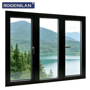 Ventanas Abatibles de Doble Vidrio Templado Rogenilan <span class=keywords><strong>Florida</strong></span>, Ventana de Aluminio con Rotura de Puente Térmico Exterior con Ventanas Fijas - Product Image 1