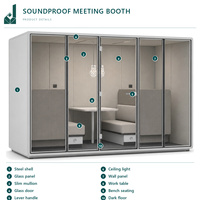 Cabine de réunion insonorisée pour 4 personnes, cabine de bureau acoustique, cabine de conférence modulaire pour réunions d'équipe, centre de formation