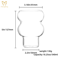 Verres à cocktail en forme de gourde de 540 ml, verre à boire transparent, verre borosilicate de haute qualité, tasse à café et à lait