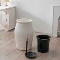 Ensemble de 2 jardinières auto-arrosantes en plastique - Moulage direct durable. Avec cylindre intérieur. Utilisation intérieure/extérieure. Décoration maison et jardin.
