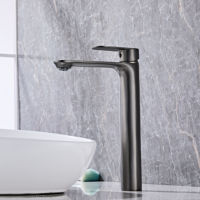 Grifo de lavabo montado en cubierta moderno de Instalación rápida, válvula de cerámica de un solo mango de latón, mezclador cromado de orificio Universal para apartamento de Hotel