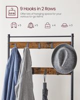Porte-manteau VASAGLE, meuble d'entrée avec banc de rangement pour chaussures, 3-en-1, structure en acier