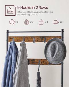 Porte-manteau <span class=keywords><strong>VASAGLE</strong></span>, meuble d'entrée avec <span class=keywords><strong>banc</strong></span> <span class=keywords><strong>de</strong></span> <span class=keywords><strong>rangement</strong></span> pour chaussures, 3-en-1, structure en acier - Product Image 5
