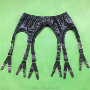 Nouvelle ceinture de jarretière noire sexy en similicuir avec clips métalliques, style gothique, lingerie sexy, crochet en Y, fétiche <span class=keywords><strong>latex</strong></span> - Product Image 3