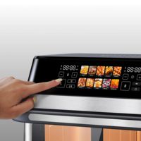 Friteuse à air double zone en acier inoxydable avec écran LCD et double panier multifonction (rôtir/cuire/déshydrater) pour usage domestique