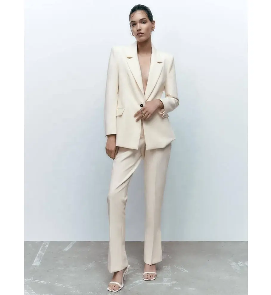 Spring Ladies Office Long Sleeve Blazer Set For Women Suits Office Formal Two Piece Pants Set Business Suits For Women