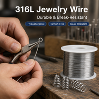 Fil en acier chirurgical 316L 0,5 mm, calibre 18 à 28, semi-dur, brillant, résistant à la corrosion, sans ternissement, haute résistance, pour soudage et pliage
