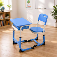 Ensemble bureau et chaise pour étudiant, table d'étude individuelle pour salle de classe primaire et collège