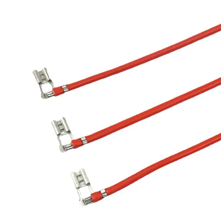 Terminal de cable con forma de bandera de latón, Conector de engarce, eléctrico, 2,8, 6,3, hembra, 250, 90 grados, aislado