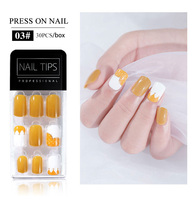 Teclast — faux ongles en acrylique pour filles, bout carré complet, pré-design, de haute qualité, pression courte, pointes d'ongles pour filles