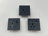 Prise murale minimaliste anti-traces de doigts en acier inoxydable noir mat, taille 86, interrupteurs multi-gang pour projets de construction résidentielle