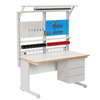 KIMZAT-Bureau à tiroirs électroniques antistatiques pour réparation de téléphones portables, poste de travail en métal, atelier hospitalier, entrepôt scolaire