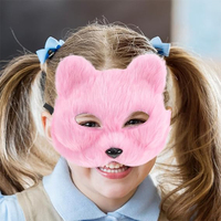 V104 vente en gros de masque en peluche demi-visage animal Halloween mascarade accessoire de costume réaliste masque de loup à fourrure pour le carnaval