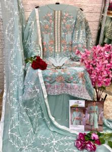Traje Pakistaní de Último Diseño en Georgette y Santoon para Festividades, Salwar Kameez de la India - Product Image 5