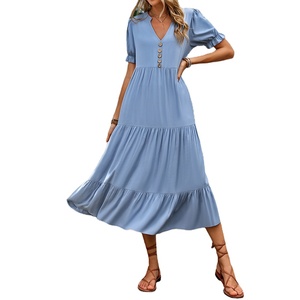 chinese dress ladies Ava A-line dress with zigzag pattern in shades of green main image 1