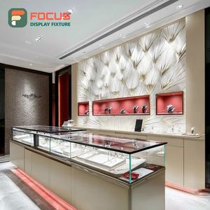 Luxury Jewelry Display Cabinet Laminated Finish Mall Counter Glass Showcase - Product Image 1