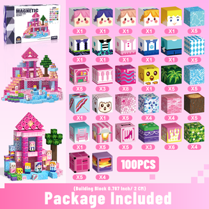 Jeu de Construction de Blocs Magnétiques 3D pour Enfants de <span class=keywords><strong>3</strong></span> Ans et Plus Blocs Aimantés Éducatifs Sensoriels STEM pour Noël Anniversaire - Product Image 6