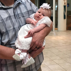 Zapatos de Bebé para Niños de 0 a 1 Año, Primeros Pasos, Zapatos Casuales para Bebé, Tela de Algodón Suave, Diadema para Niñas, Zapatos Casuales, 2 Piezas - Product Image 3