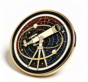 Pièce de collection ronde en métal poli, souvenirs de l'Exposition mondiale des monnaies, avec motif de télescope et de carte des étoiles, pour cadeau de musée - Product Image 4