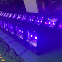 Lampu proyeksi ungu COB LED 100W, tahan air luar ruangan untuk deteksi Bar suasana cahaya UV hitam untuk taman tema panggung pesta